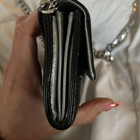 Authentic Chanel Quilted Chevron Boy Wallet Crossbody WOC - Picture 3 of 14